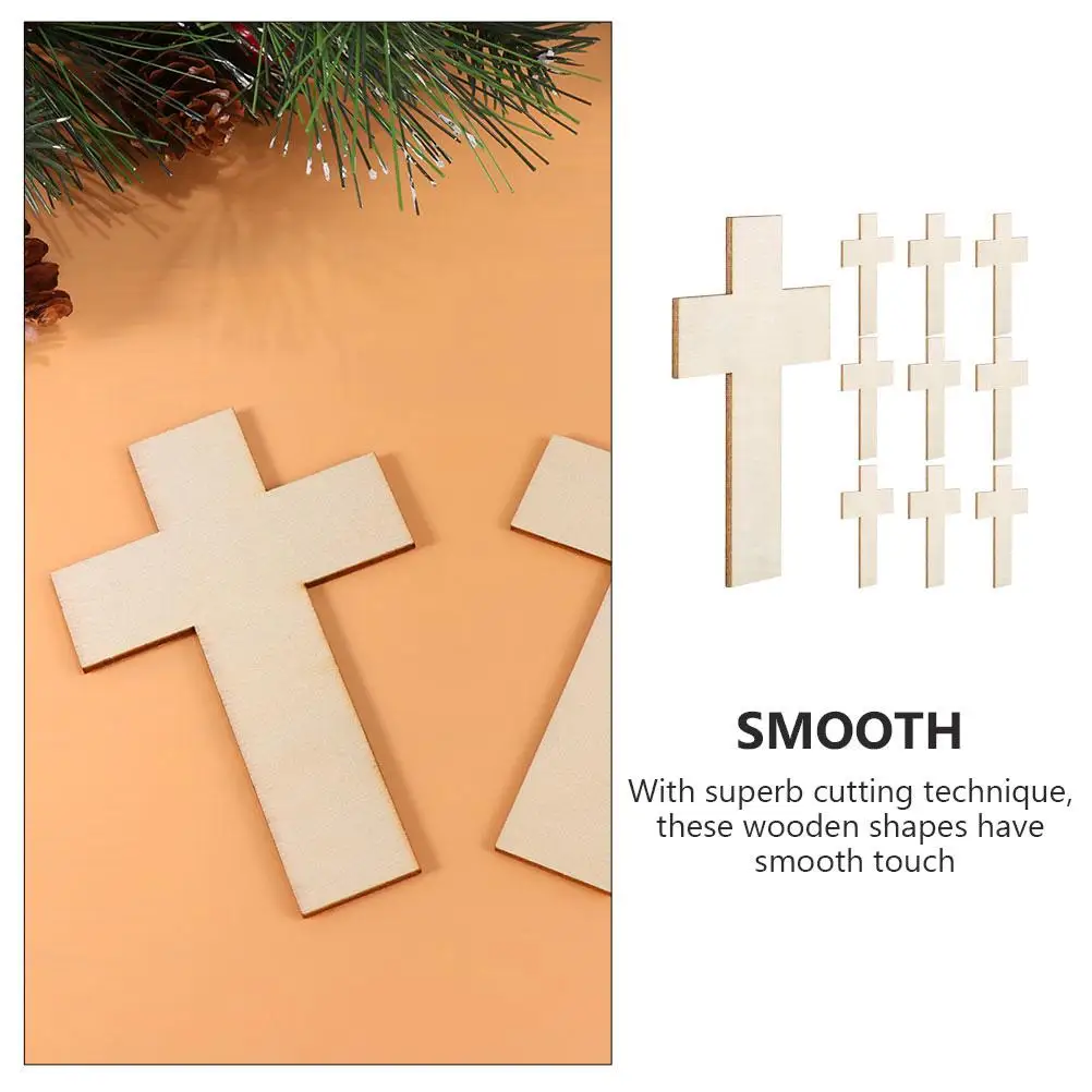 50 sztuk drewniany krzyż rzemiosło niedokończone plastry topoli dzieci Graffiti zabawki dekoracyjne artykuły do ​​rękodzieła kreatywne naments