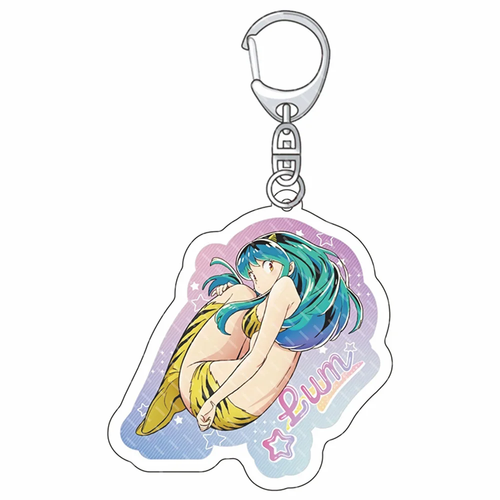 Hot Anime Urusei Yatsura Keychain Model Figure Cosplay Plate Holder Topper Birthday Fans Christmas Desk Decor Plate Gift