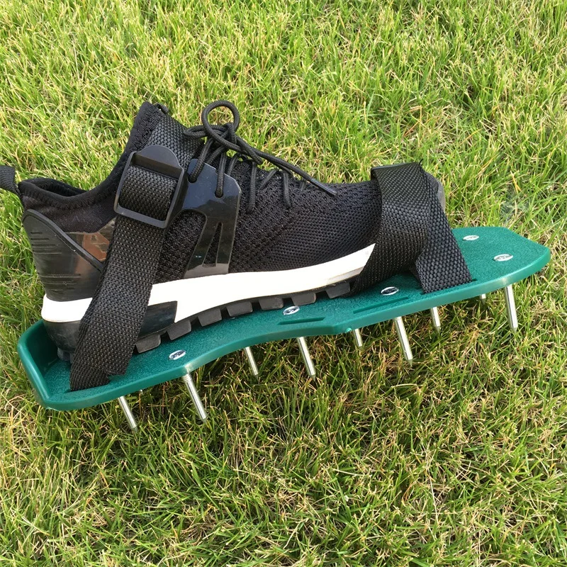 1 Pair Grass Spiked Gardening Walking Revitalizing Lawn Aerator Sandals Nail Shoes Scarifier Nail Cultivator Yard Garden Tool