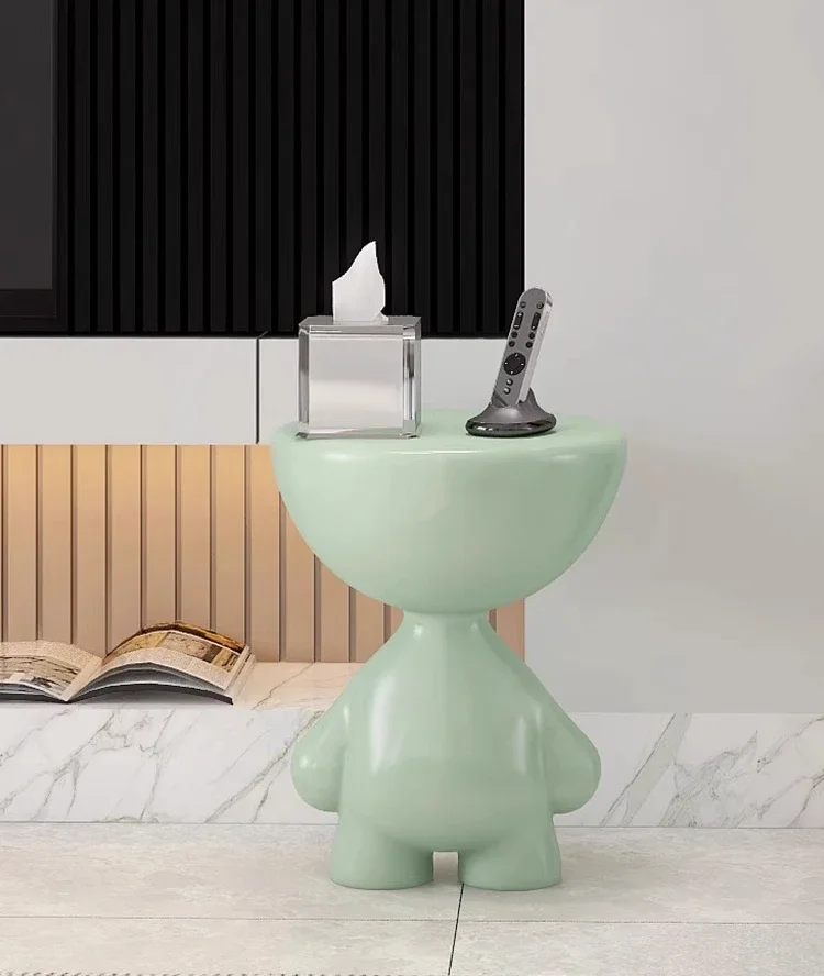 LS 04 طاولة قهوة مسطحة مستلقة على الطراز الكريمي الإبداعي لتزيين أرضية غرفة المعيشة بجوار الأريكة لتزيين المنزل