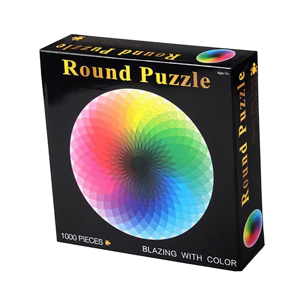 

1000 Pieces Round Jigsaw Puzzle Colorful Educational Brain Game Precise Cutting for Kids Adults Assembly Round Puzzle