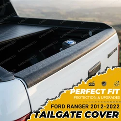 For Ford Ranger 2012-2022 Tailgate Cover T6 T7 T8 Wildtrak XLT XL Tailgate Protector Trim ABS Matte Black