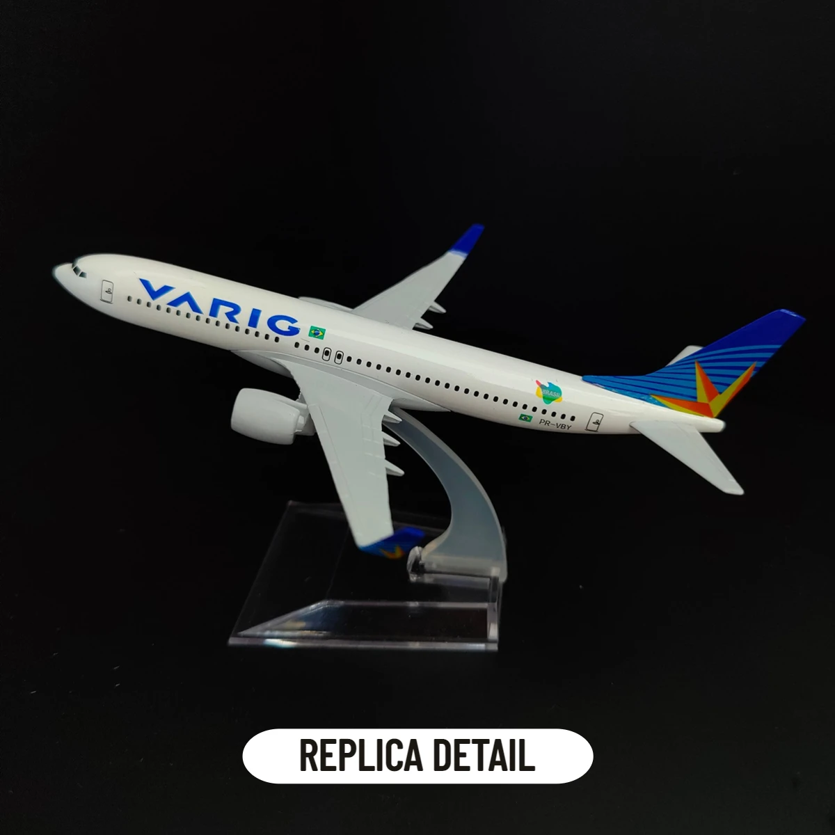 Modelo de avión de aleación coleccionable de Brasil, juguete de recuerdo, adorno en miniatura fundido a presión, escala 1:400, Varig Airlines Boeing 737