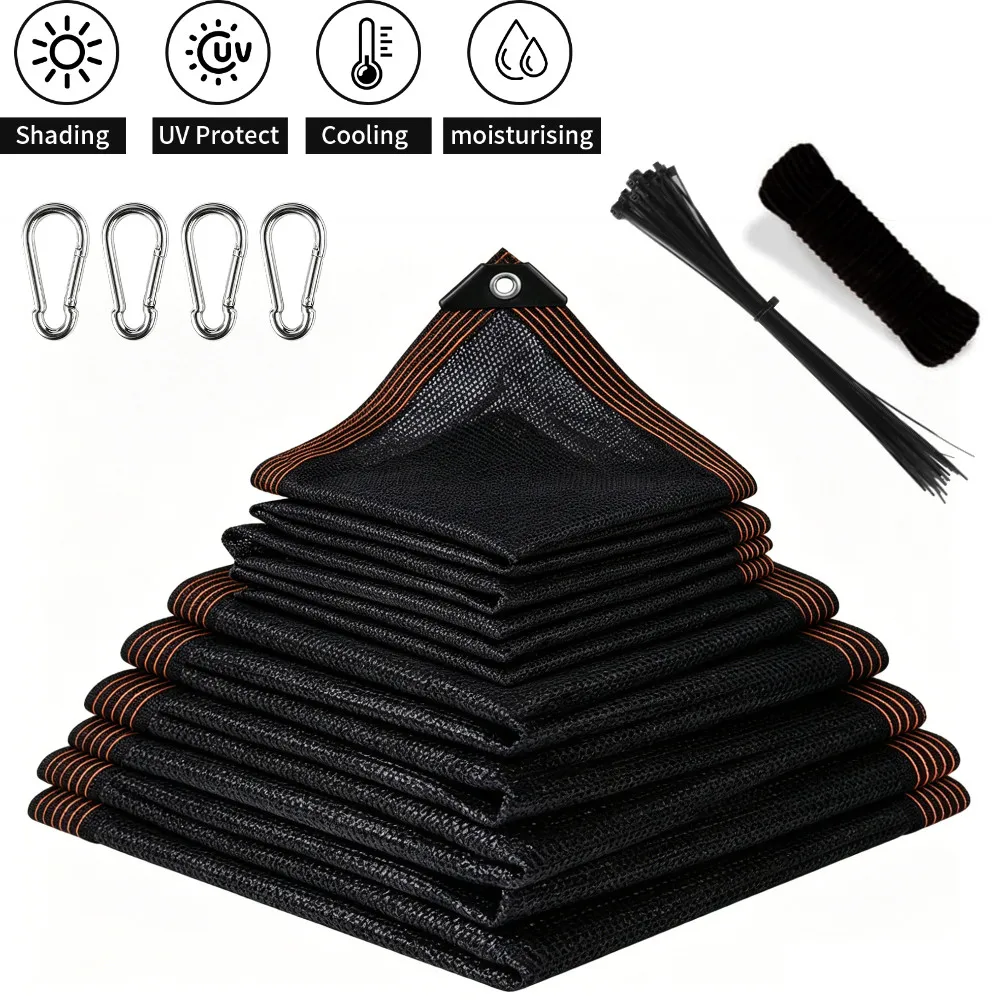 Malla de Sombra para Jardín con Protección UV y Ojales, Lona de HDPE para Invernadero, Cubierta para Plantas de Exterior, Pérgola, Piscina, Camping, Patio Trasero