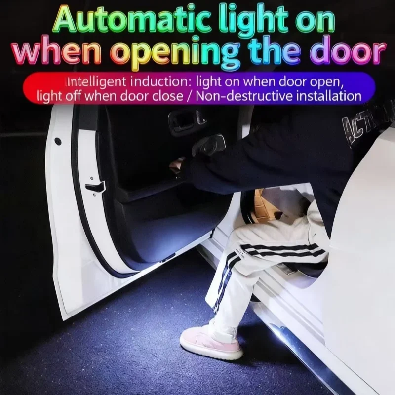 2pcs LED Seven-color Car Door Laser Light Projector for BMW X1 3 4 6 Z4 Z8 Series Light Welcoming Lights Anti-chase Taillights