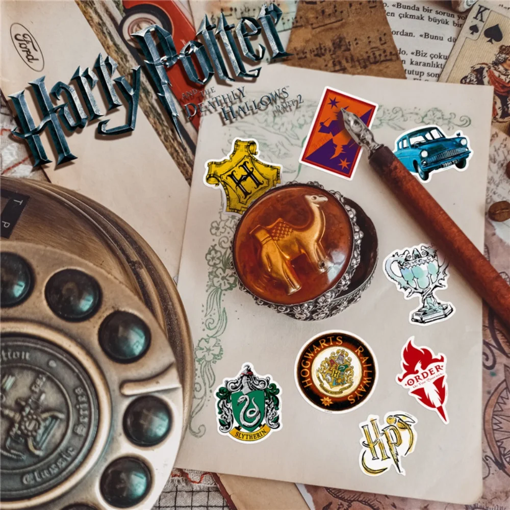 Genuine 50Pcs Harry Potter Stickers Decals Toy Stationery Guitar Phone Bicycle Laptop Luggage Car Skateboard Sticker Gifts