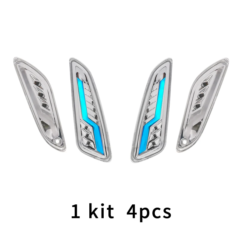 YIAALUX For Vespa Sprint Primavera Level10 Clear Blue Silver Chrome Front and Rear Sequential Turn Lights