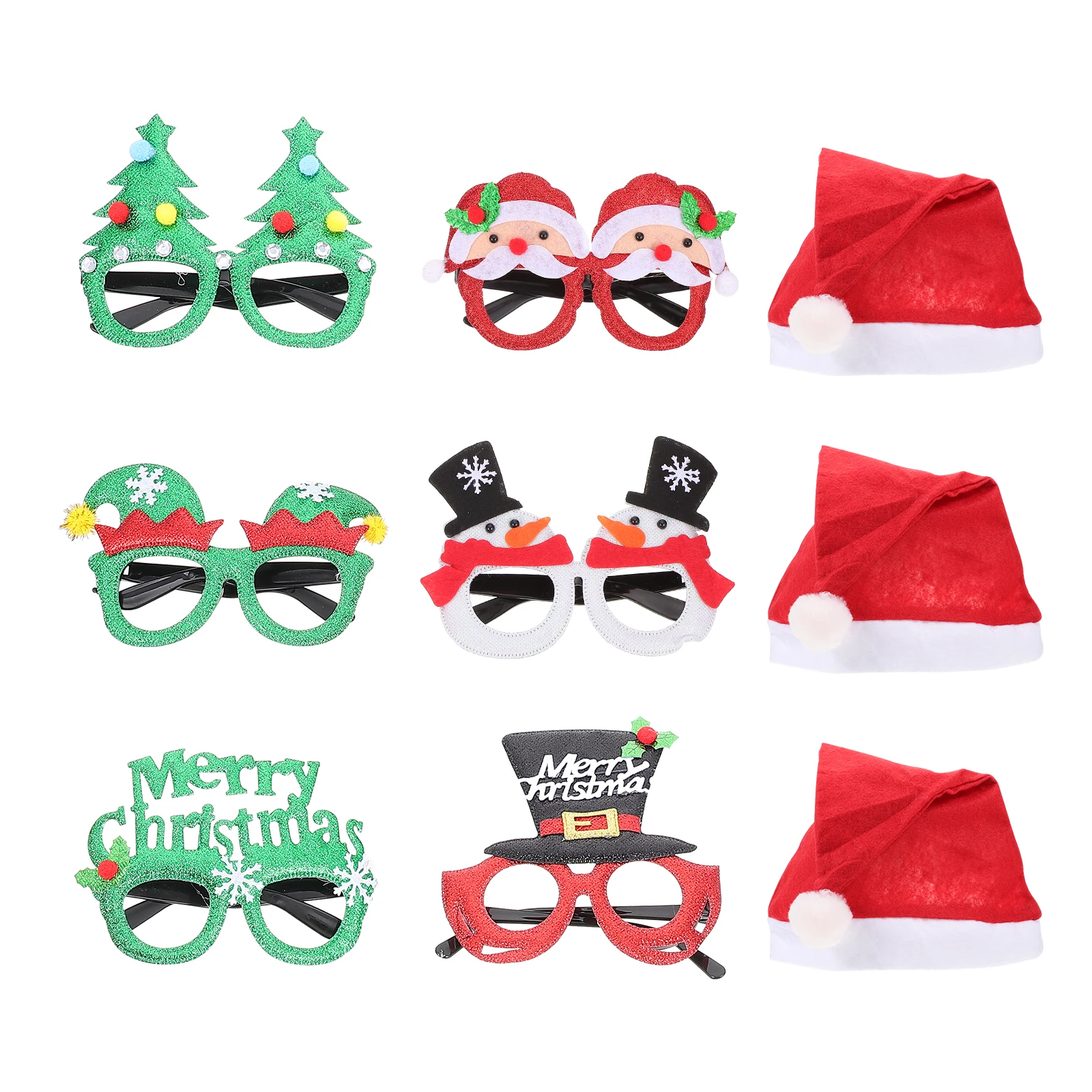 

Christmas Glasses Headb Set Decor Novelty Cloth Plastic Lightweight Fun Party Accessories Kids Adults Christmas Eve Masquerade