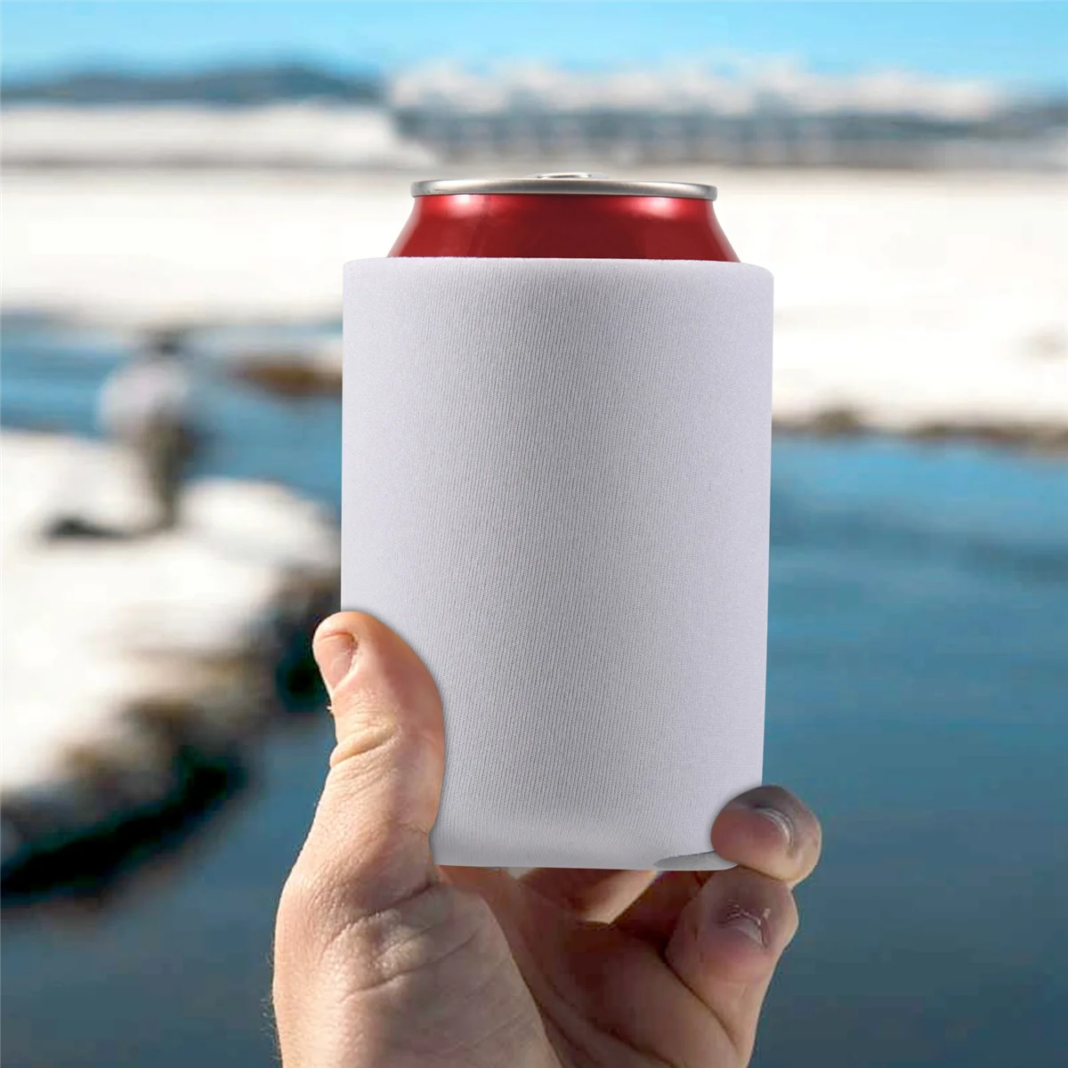 Funda aislante de neopreno para latas de cerveza, 10 piezas, color blanco, novedad