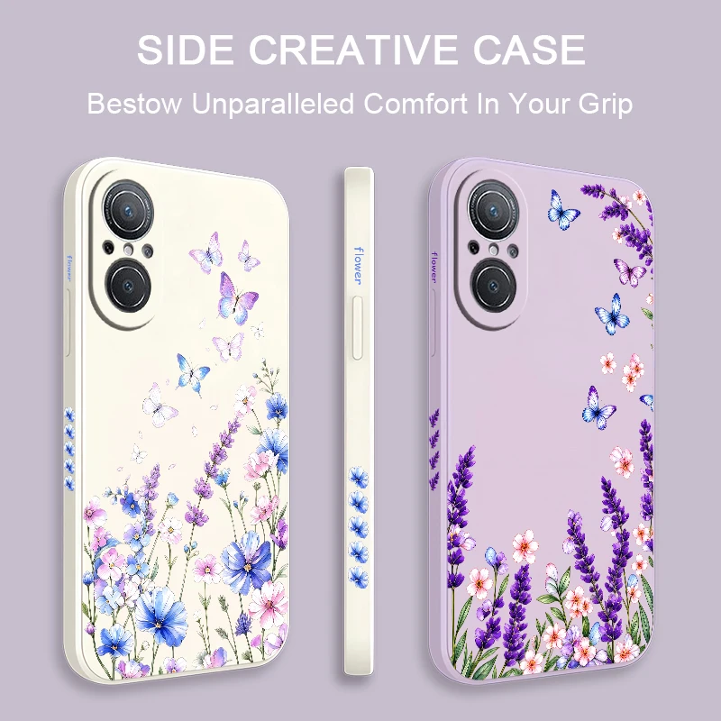 Lavender Butterfly Pattern Phone Case For Honor X9D X8D X7D X6B X5C Plus X9C X20 X70 X80I X60 Pro Drop Resistant Soft Cases Etui
