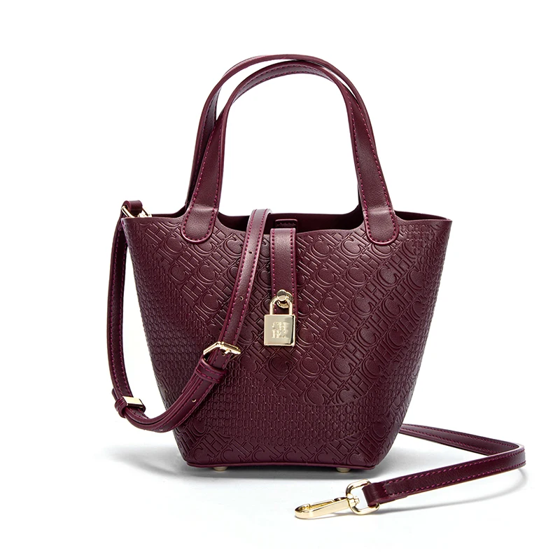 Classic Women's Fashion Handbags Pure Color Design Metal Lock Buckle Accessories Ladies Shoulder Bags