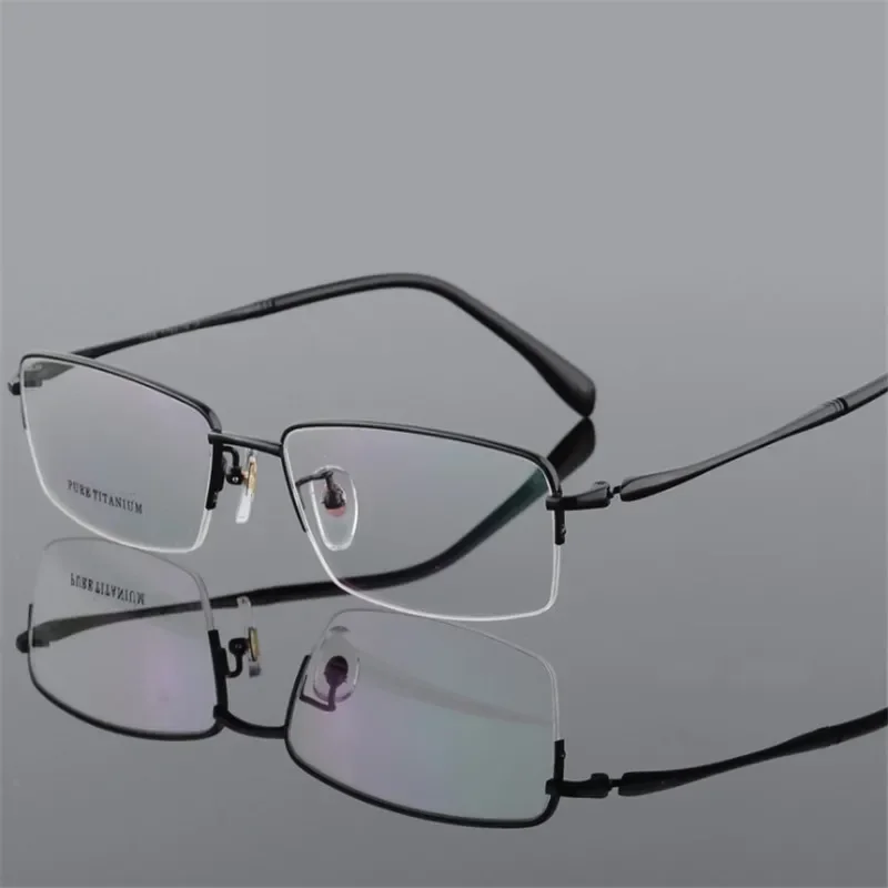 Gafas de titanio puro para hombre, lentes ópticas graduadas con montura de alta calidad, para miopía e hipermetropía progresiva, 56-18-142