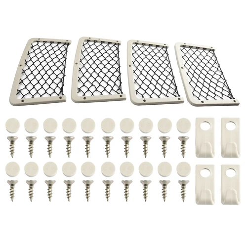 Imagen 1 del producto Bolsas de red de almacenamiento para coche, accesorios de Camper Beige, bolsas de red de almacenamiento para coche, bolsa de red de malla elástica, red de cuerda elástica para barco, 1 ud.