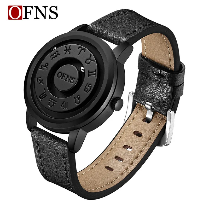 ساعة OFNS كوارتز مغناطيسية بدون مرآة، إبرة، مقاومة للماء، متعددة الأشرطة، ساعات عصرية ومتينة للرجال والنساء