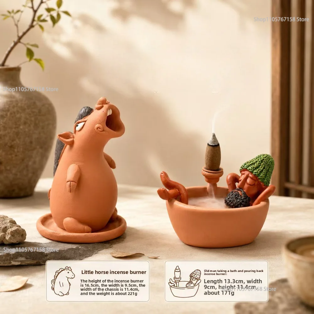 New Funny Incense Burner Bathing Fragrant Weng Resin Burner Diffuser Stress Relief Aromatic Desktop Item Relaxing Home Decor