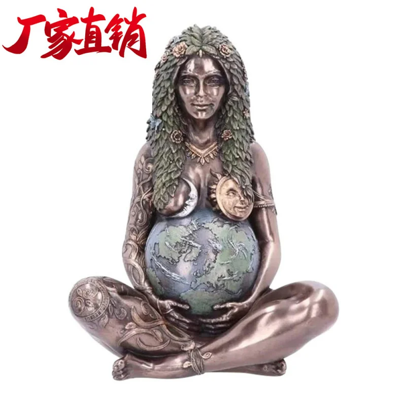 Estatua transfronteriza de la nueva Madre Tierra Gaia, estatua artesanal de resina decorativa de bronce, estatua de la Madre de los dioses
