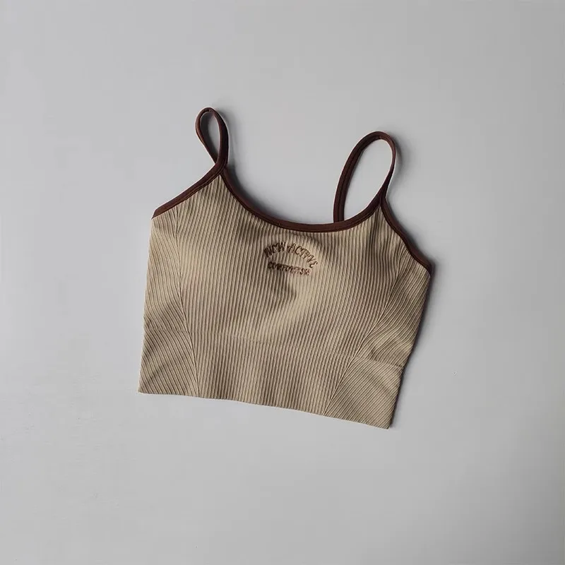 Atmungsaktiver Sport-BH für Damen, Fitness-Gym-Workout-Push-Up-Camisole, Yoga-Top mit Schriftzug, Pilates-Kleidung, Crop-Top, Yoga-BH – Detail 10