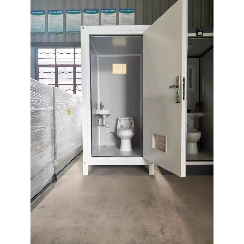 Portable sanitary bathroom and mobile toilet with sandwich panel structure, suitable for outdoor and office building use