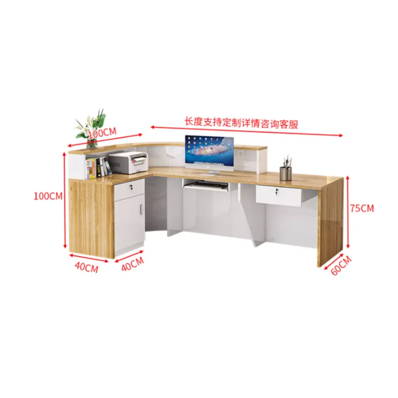 Italian Aesthetic Reception Desk Creative Storage Classic Versatile Reception Desks Trendy Luxury Theke Empfang Office Furniture