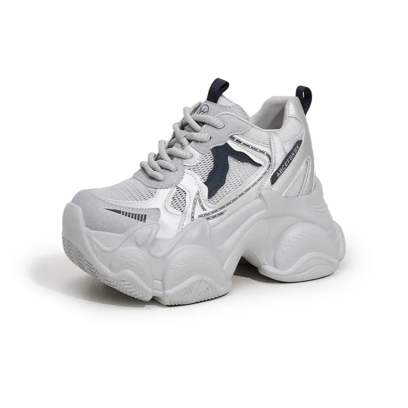 

CICIYANG Женские кроссовки на массивной подошве 8,5 см, весна-лето 2026, новые дышащие повседневные спортивные туфли из сетки на шнуровке, ручная работа