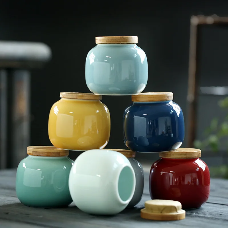 

Japanese Ceramic Tea Caddy, Airtight Jar, Retro Coffee Sugar Dry Fruit Food Storage Jar Travel Portable Tea Box Home Decor