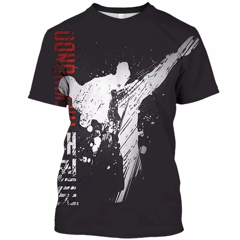 Fashion Karate Pattern Men's T-shirt 3D Print Men Summer Clothes Short Sleeve Tee Karate Shirts