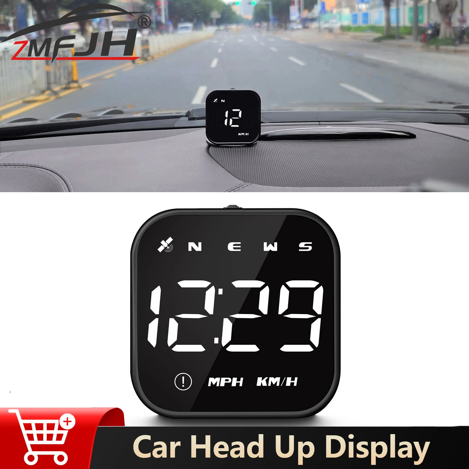 

G4S Car Head Up Display GPS Speedometer With Overspeed Alarm White/Green Backlight On Board Computer For All Cars Accessories
