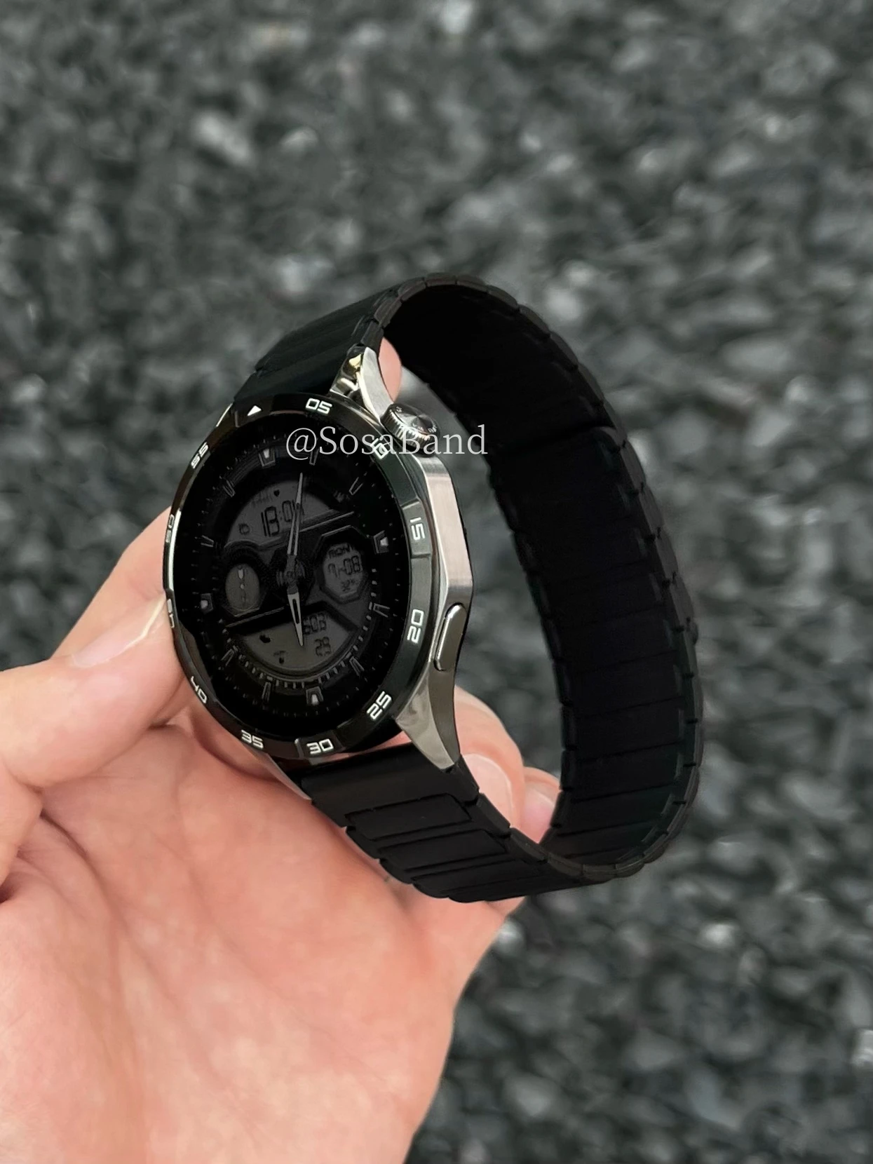 SosaBand Textured loop silicone magnetic suction suitable for Huawei watch GT5 strap gt2/3Pro/watch4