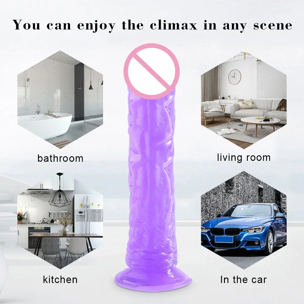 Realistic Dildo With Strong Suction Cup Erotic Jelly Dildo Sex Toys for Woman Artificial Penis G-spot Simulation Anal Butt Plug