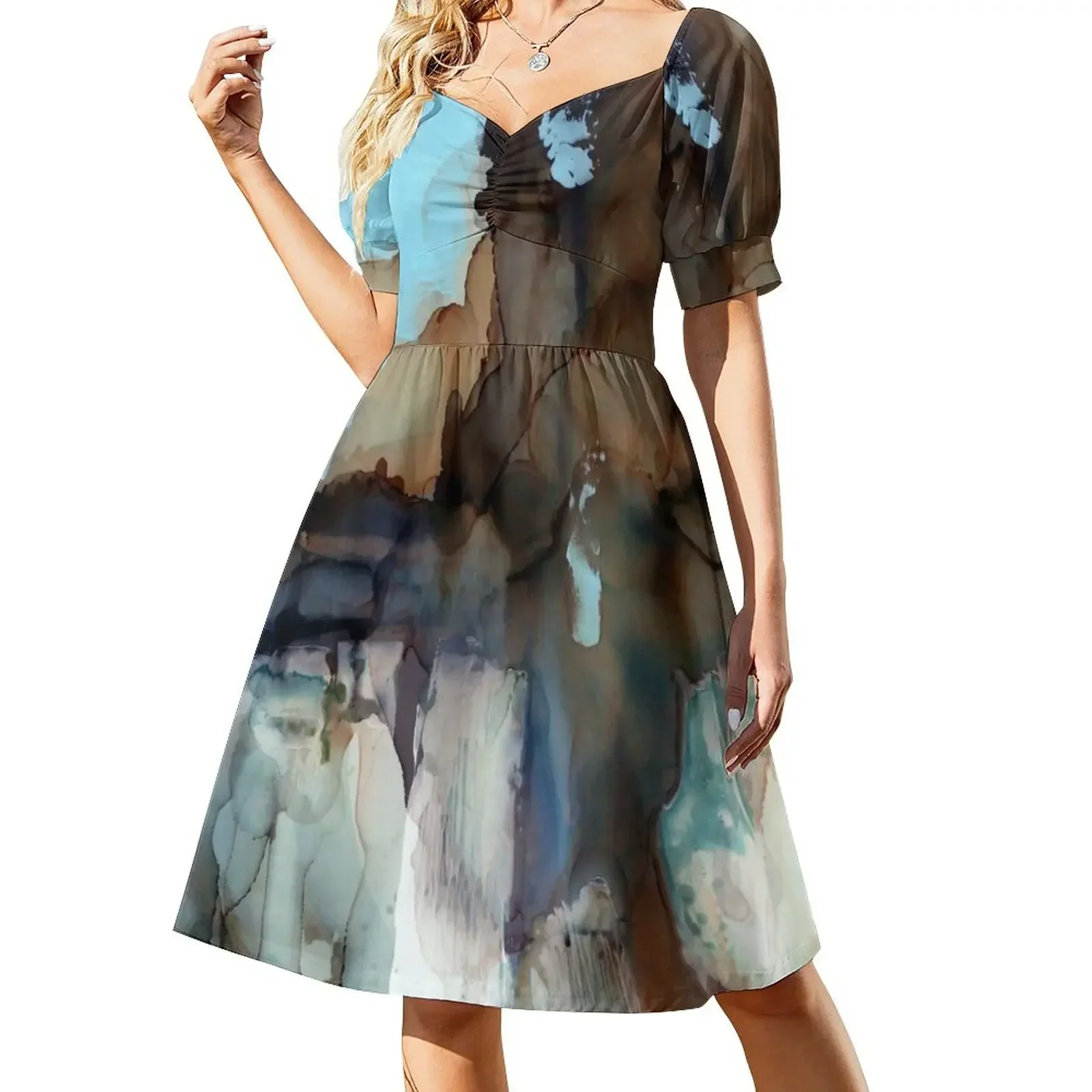 

Alcohol Ink 74 Short-Sleeved Dress dress summer luxury women's party dress evening prom womens prom 2025