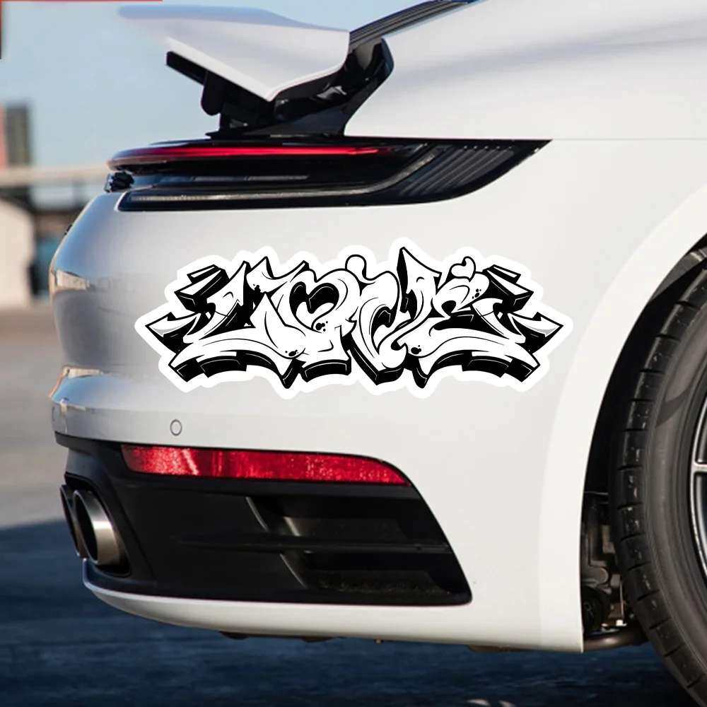 

1 шт. черно-белая наклейка с граффити для автомобиля и мотоцикла, стильная наклейка для экстерьера автомобиля, набор наклеек для уличного искусства