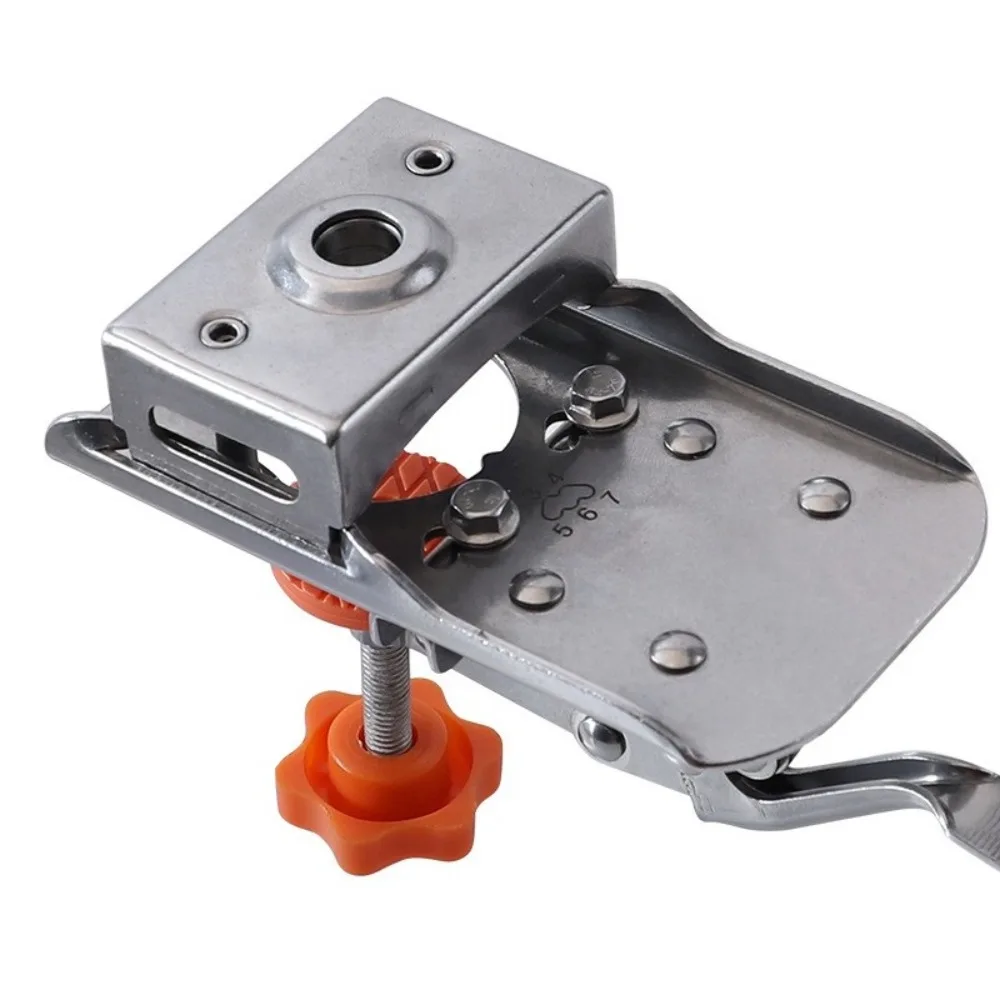 Stainless steel hinge opening positioner, adjustable margin quick clip, woodworking clothing cabinet door hinge punching tool
