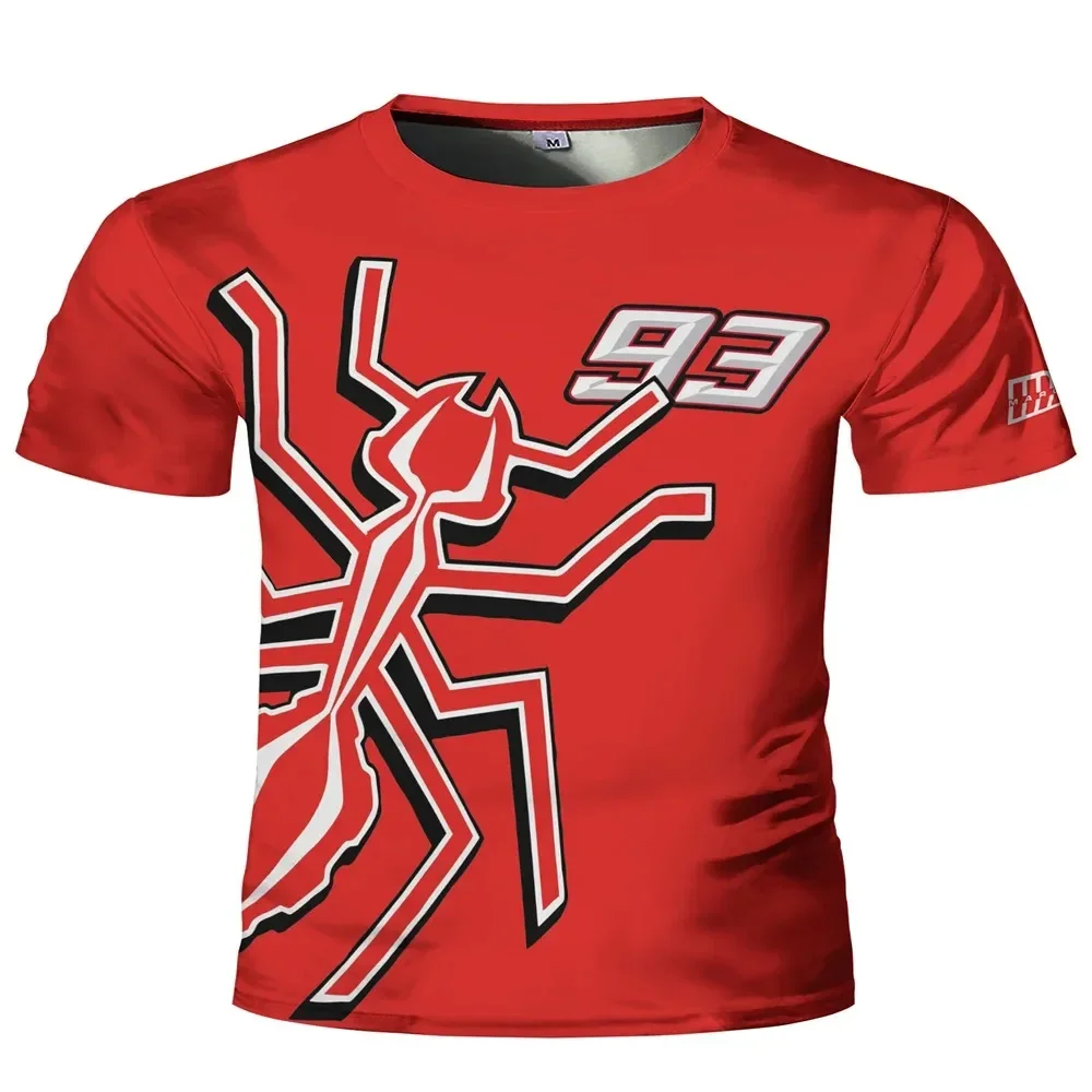 Men's Motorcycle Quick-Drying T-Shirt Ant Print Pattern Comfort Sports Racing Top Red No. 93 Race Short Sleeve T-Shirt