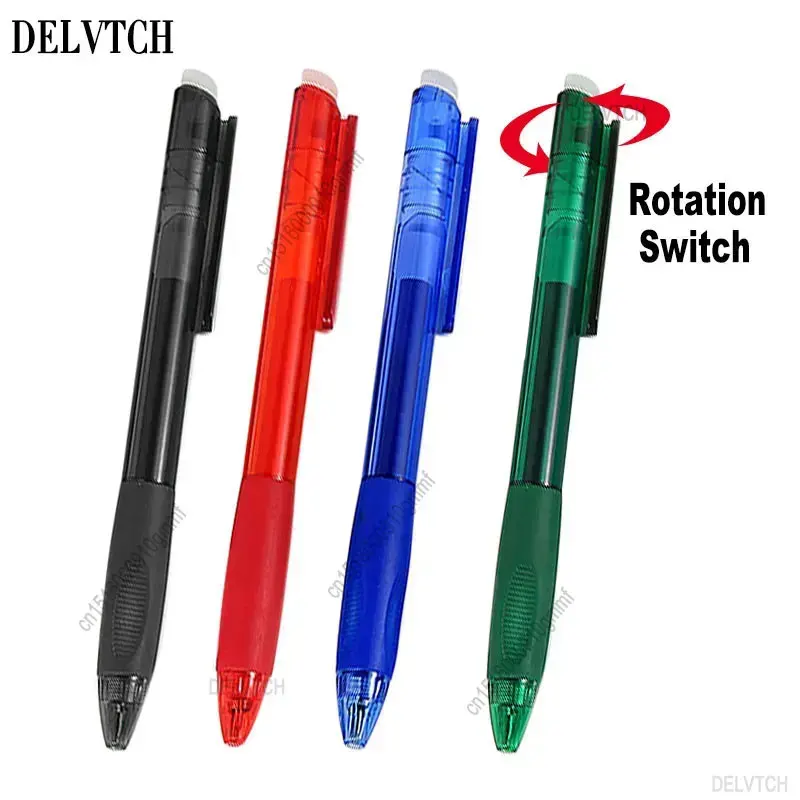 DELVTCH-Recharge de stylo effaçable, stylo gel rétractable, poignée d'encre pour 8 documents, bureau, école, interrupteur rotatif, bleu, noir, 0.7mm, 0.5mm