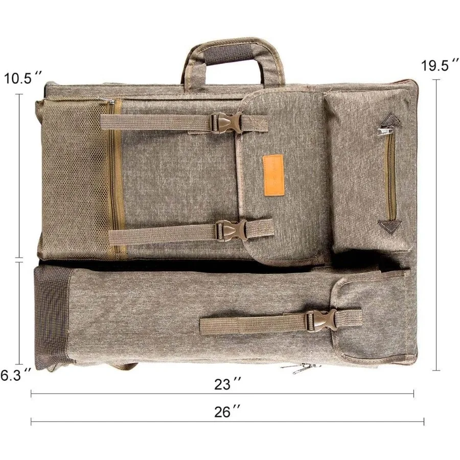 Mochila grande con portafolio de arte en lienzo de 26 x 19,5 para artistas, solución de almacenamiento duradera para cuadernos de bocetos, pinturas y dibujar S