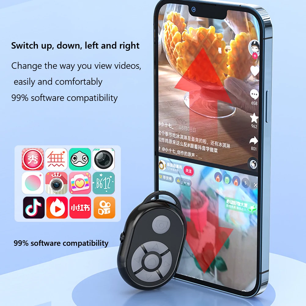 Bluetooth-compatible Remote Video Camera Controller For iPhone Xiaomi Samsung Huawei Wireless Photo Video Selfie Controller