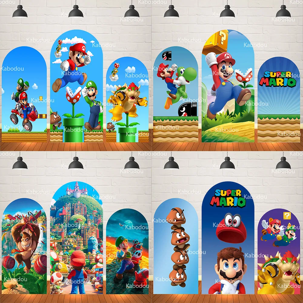 

Super Marios Backdrop Arch Cover Boys Birthday Party Decoration Baby Shower Photo Photography Background Studio Prop