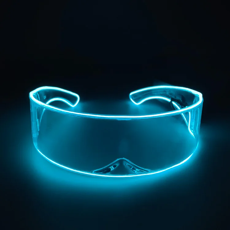 Drahtlose leuchtende LED-Brille, Nachtclub, Maskerade, Konzert, Performance-Requisiten, DJ-LICHT, Y2k-Brille, futuristische Roboter-LED-Sonnenbrille – Detail 3