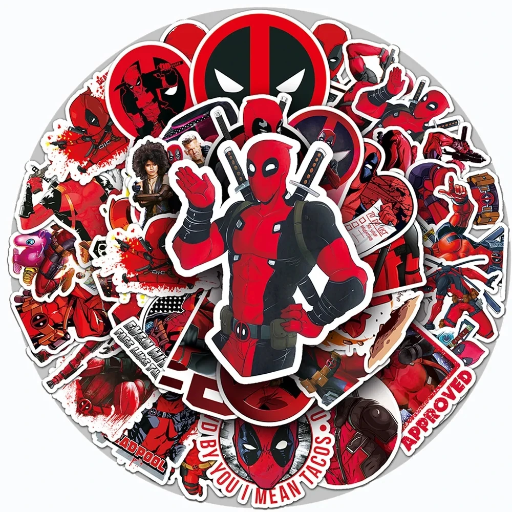 10/30/50PCS The Avengers Deadpool Stickers Anime Decals DIY Notebook Phone Laptop Skateboard Bike Decoration Waterproof Kids Toy