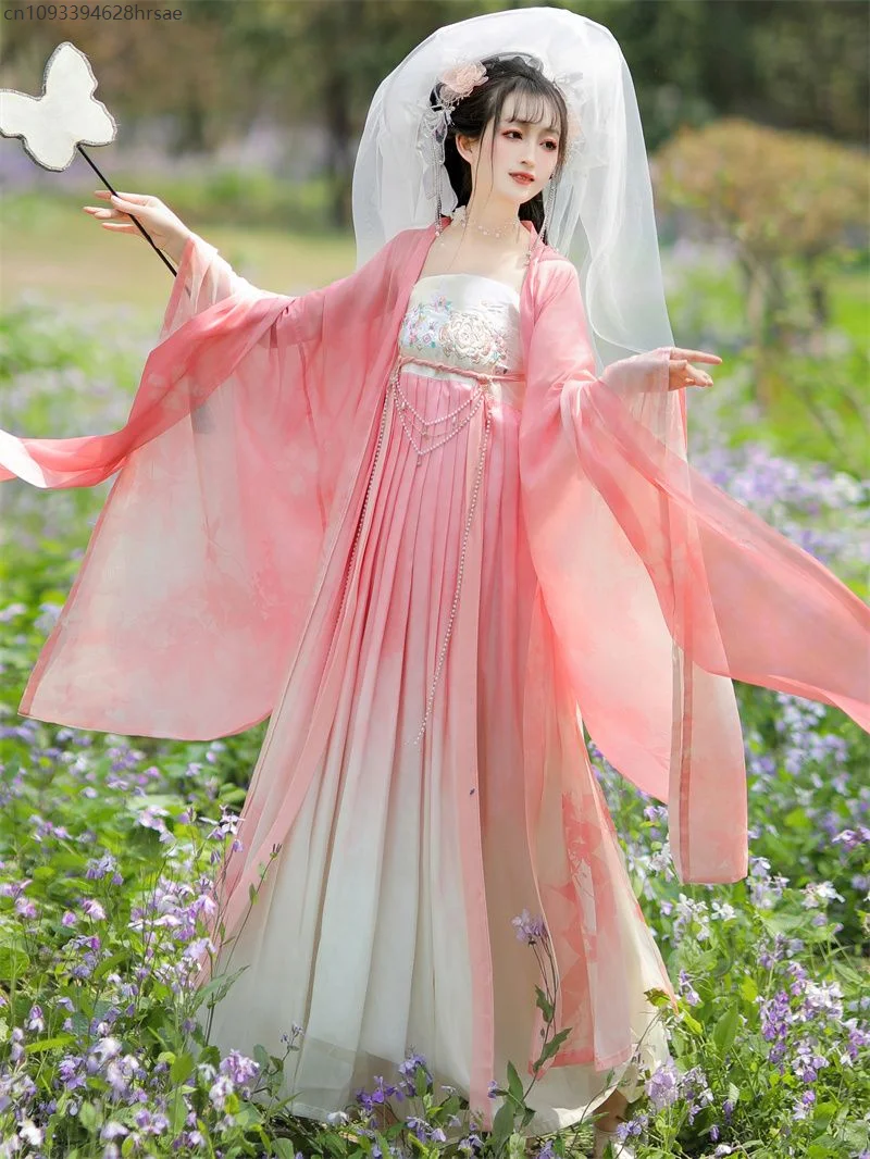 Oude Traditionele Chinese Vrouwen Hanfu Jurk Fee Volksdans Tang-dynastie Prinses Outfits Chinese Stijl Carnaval Cosplay