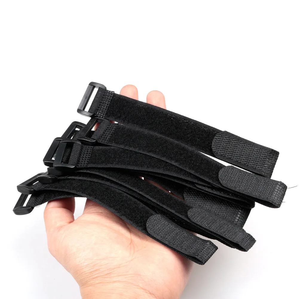 10 stücke Wiederverwendbare Angelrute Krawatte Halter Strap Hosenträger Haken Verschluss Schleife Kabel Krawatten Gürtel Angelgerät Liefert – Detail 5