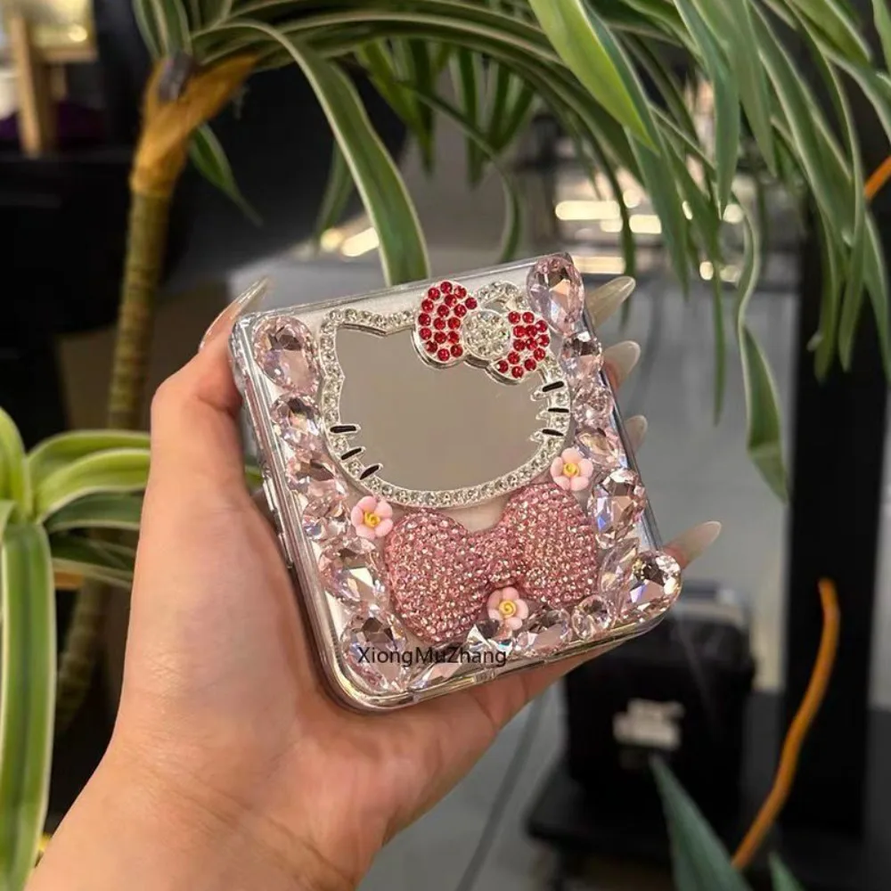 Bling Strass Kristall Hello Kitty Hülle für Motorola Razr 60 Ultra 70 50 Razr 40 Ultra Diamant Make-up Spiegel Sanrio Cover – Detail 4
