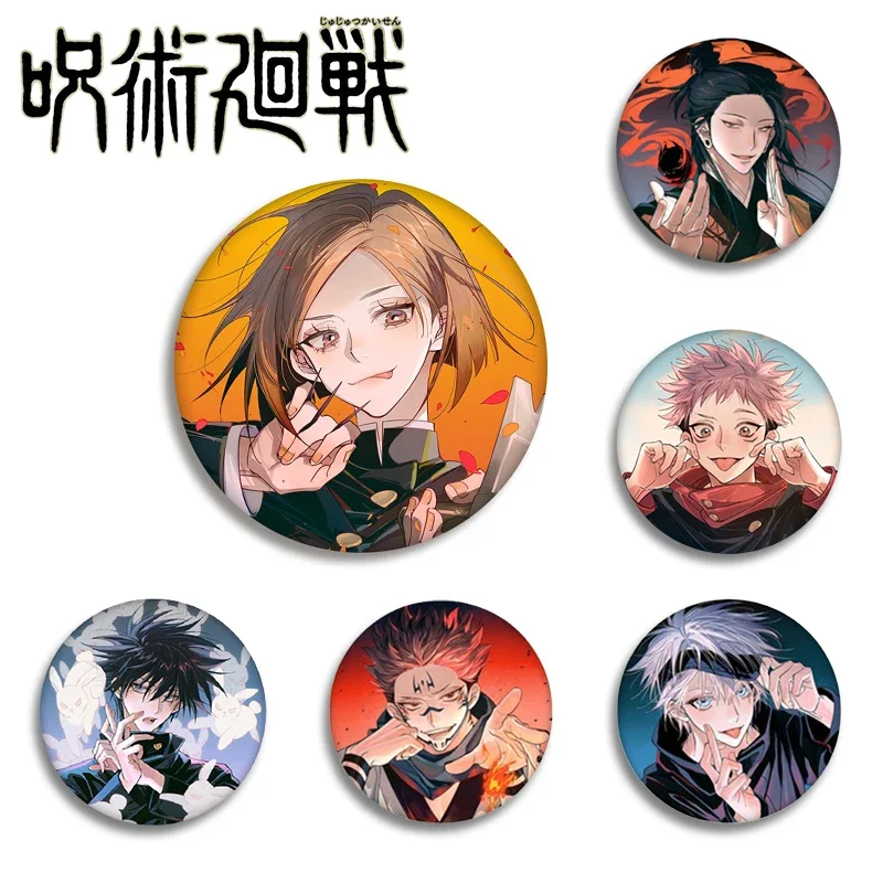 

5.8cm Jujutsu Kaisen Gojo Satoru Button Pin Anime Pins Yuji Ryomen Sukuna Nobara Megumi Toge Collection Brooch Badges Fans Gifts