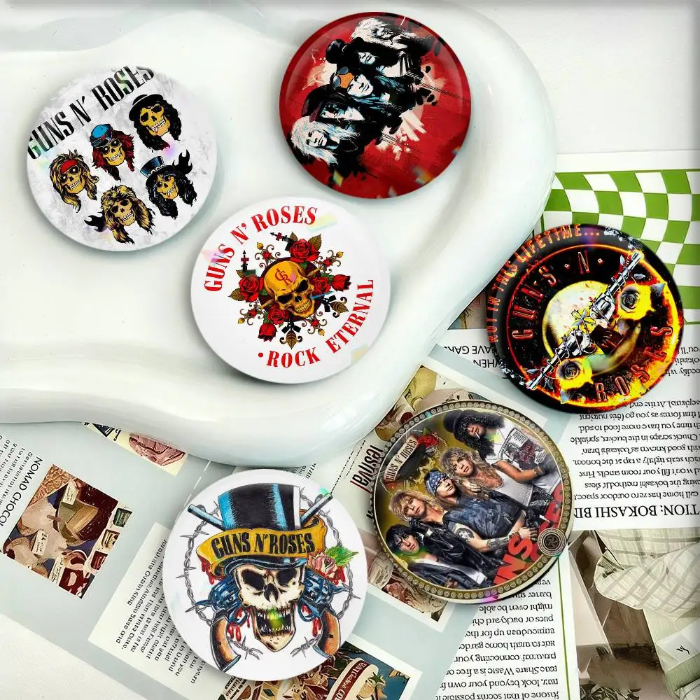 

G-Guns N R-Roses Badges 25 32 44 58 75 mm Round Fans Collect Friends Gifts Brooch Souvenir