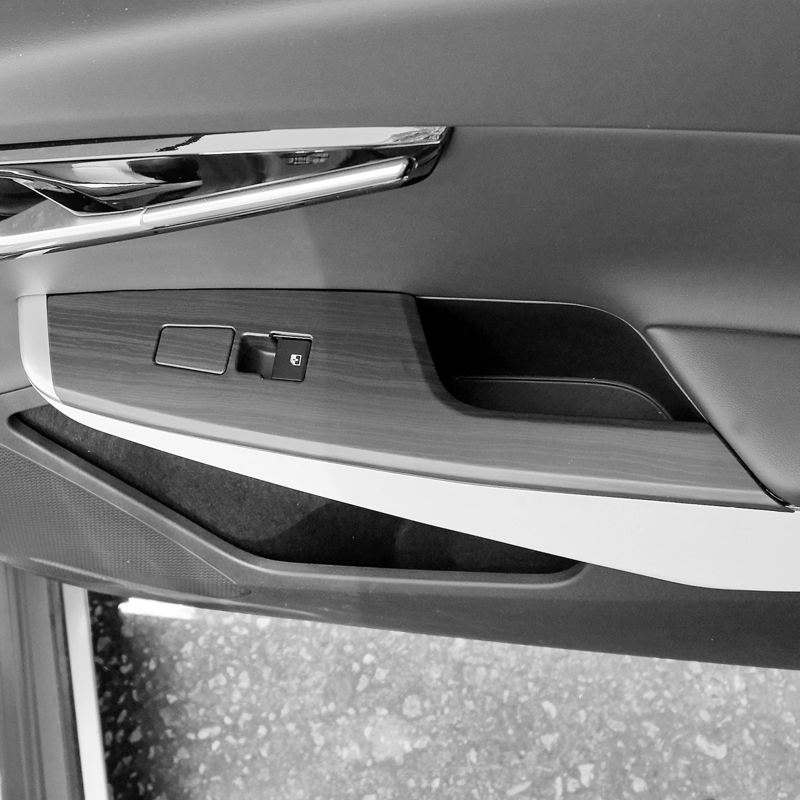 Wood Grain Style Window Lift Switch Panel Cover Door Armrest Trim Sticker For KIA EV6 Interior Mouldings Accessories