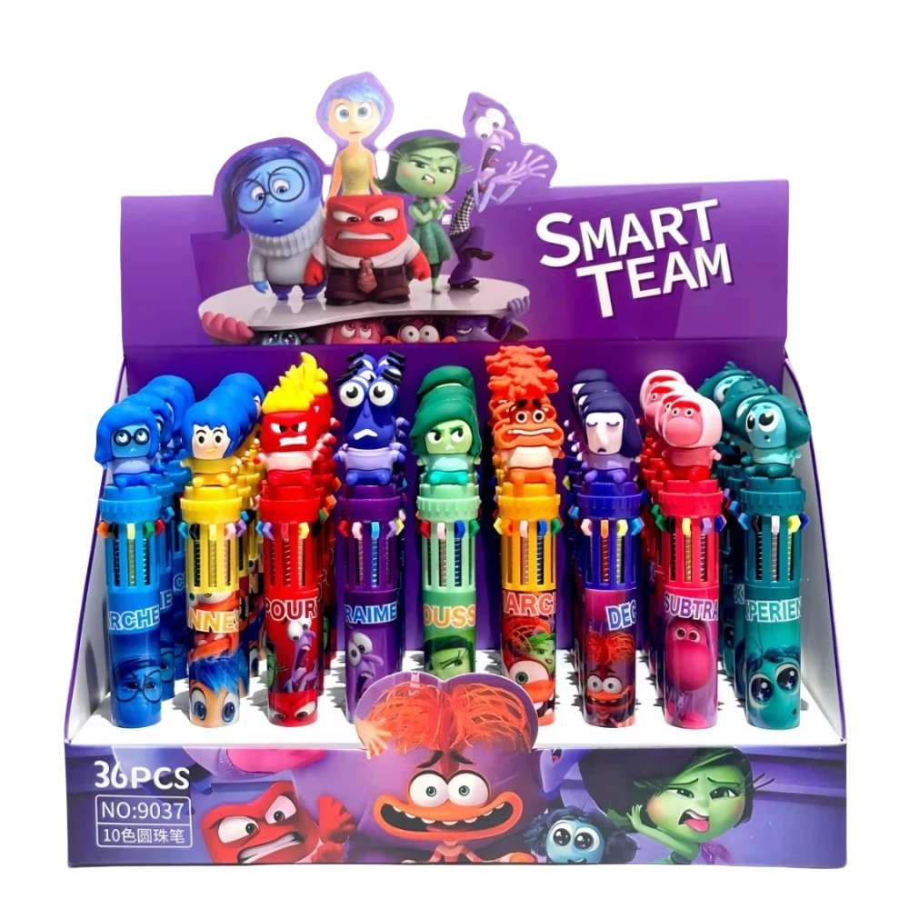 Cartoon Disney Inside Out Ten-Color Ballpoint Pen Cute Cartoon Multicoloured Hand-Held Pen Marker Pen