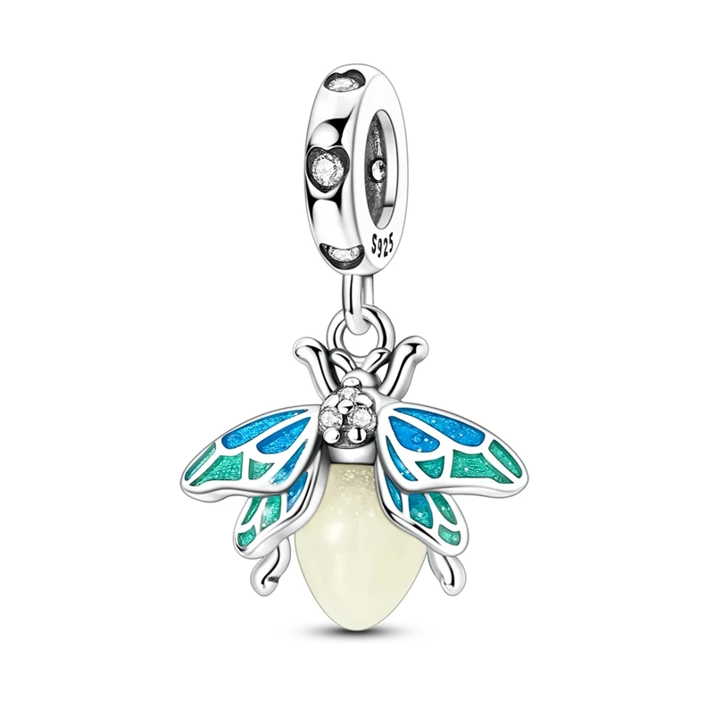 Charms Beads Glow in the Dark Firefly Dangle Plata Fit Original 925 Charms Bracelet Beads Jewelry Gifts for Women