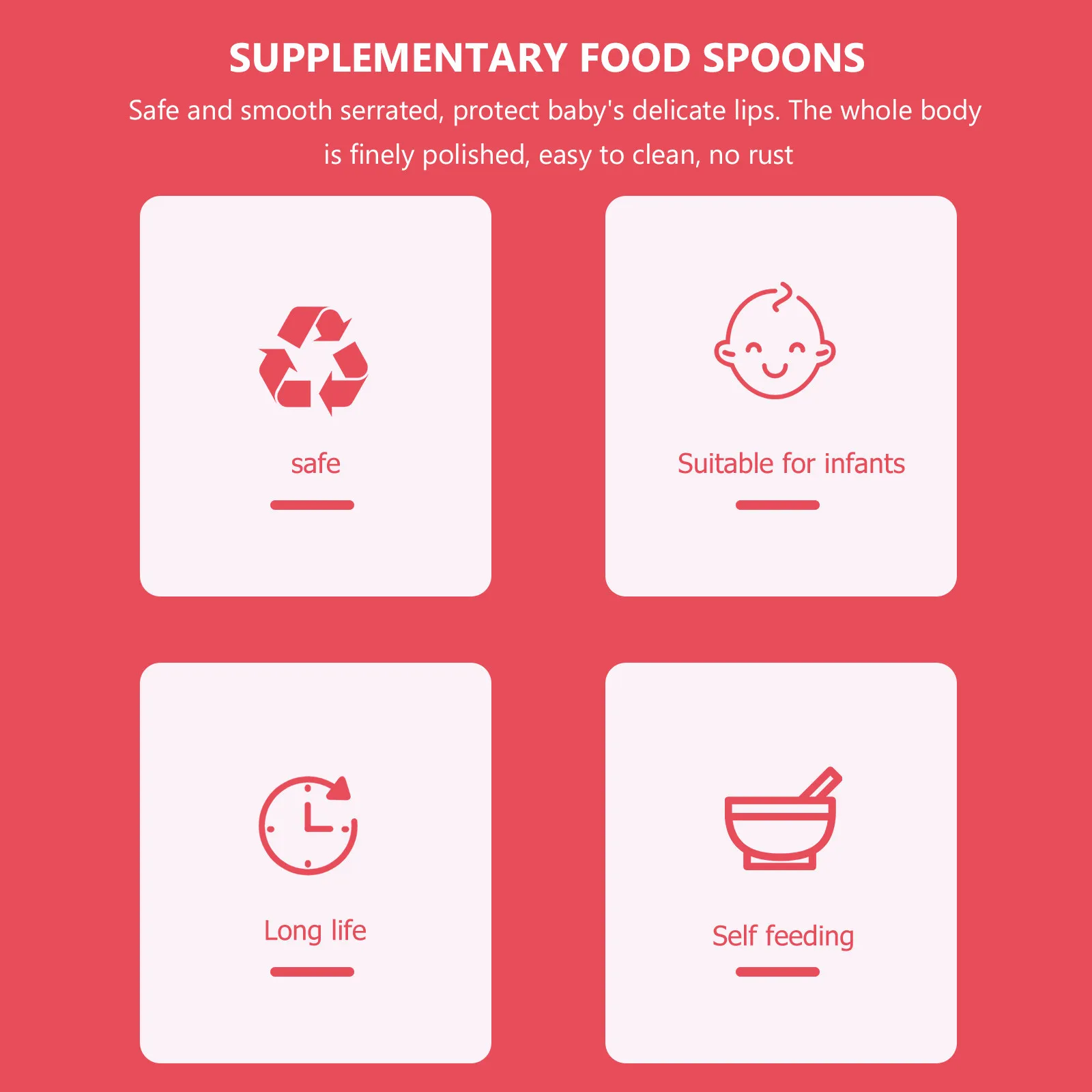 

1Pcs Baby Supplementary Food Spoon Double Head Safe Feeding Tool Fruit Spoon Storage Box Kids Feeding Accessory Home Use