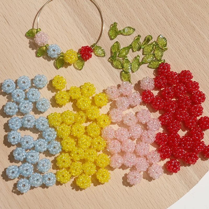 Summer style 40pcs/lot 8mm color glass beads handmade knit rounds beads diy jewerly garment accessory