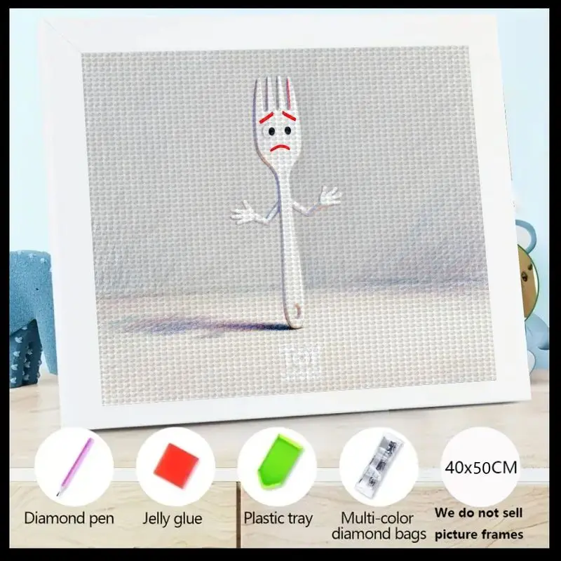 

1 шт., набор для алмазной живописи «сделай сам», 5D, с милым персонажем мультфильма Disney Pixar, 4 Forky, хрустальными стразами E